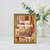 Joodse vintage afbeelding feestdagenkaart (Staand voorkant)