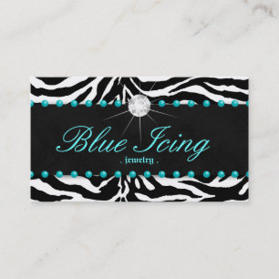 Joodse Visitekaartje Zebra Blue Stippen Diamond