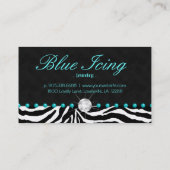 Joodse Visitekaartje Zebra Blue Stippen Diamond (Achterkant)