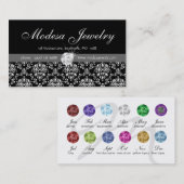 Joodse Visitekaartjes Birthstone Damask Diamond (Voorkant / Achterkant)