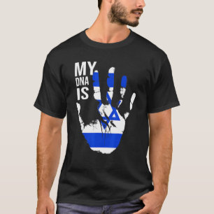 joodse vlag Israël vlag vlag mijn DNA is joodse gr T-shirt
