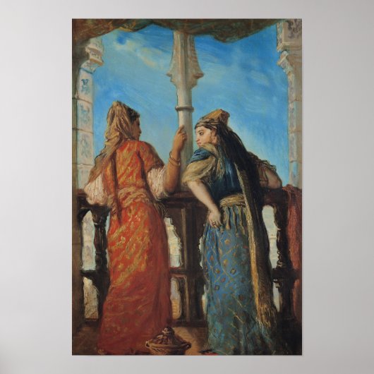 Joodse vrouwen op de Balcony, Algiers, 1849 Poster (Voorkant)