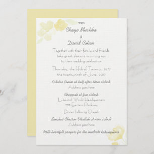 Joodse Waterverf voor het uitnodigen van bruiloft Kaart