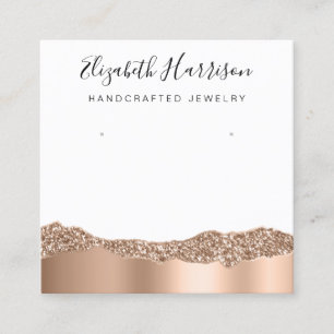 Joodse weergave Glitter Roos Gold Foil Vierkante Visitekaartje