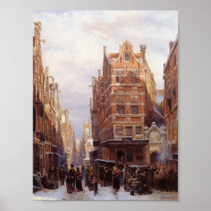 Joodse Wijk in Amsterdam (oud stadsgezicht) Poster