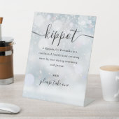 Joodse Winter Weddenschap Kippot Script Yarmulke Reclamebord Met Voetstuk (Insitu)