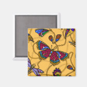 Joodvlinders en libellen op geel magneet (Voorkant / Achterkant)