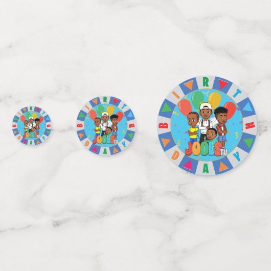 JOOLST TV ®️ table bleue 60 pc Confetti (Derrière)