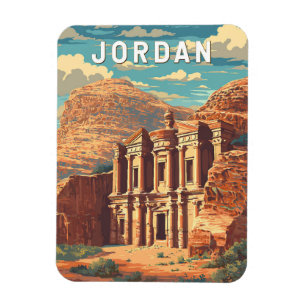 Jordaanse illustratie reis kunst vintage magneet