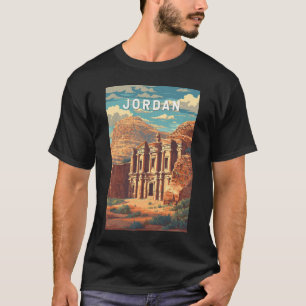 Jordaanse illustratie reis kunst vintage t-shirt