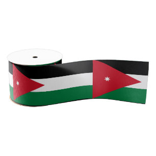 Jordaanse vlag & Jordanië reizen, vakantie/sport Grosgrain Lint
