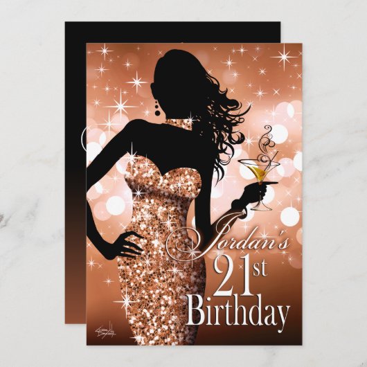 Jordan Bring The Bling Sparkle 21e verjaardag Kaart (Voorkant / Achterkant)
