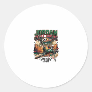 Jordan Doelmodus Skelet Aanvaller Naties Dynamisch Ronde Sticker
