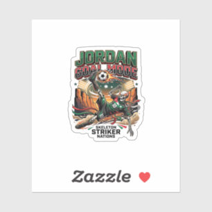 Jordan Doelmodus Skelet Aanvaller Naties Dynamisch Sticker