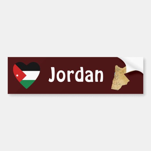 Jordan Drapeau Coeur + Carte Sticker pare-chocs (Devant)