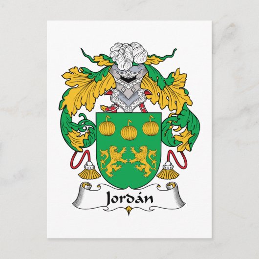 Jordan Family Crest Briefkaart (Voorkant)