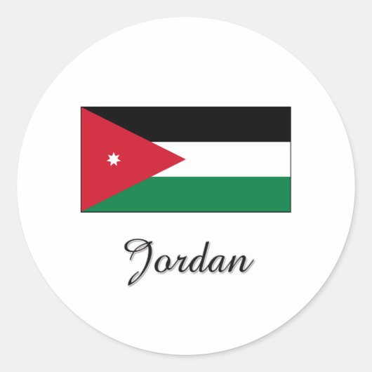 Jordan Flag Design Ronde Sticker (Voorkant)