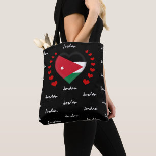 Jordan Flag & Heart, Jordaanse vlag mode/sport Draagtas