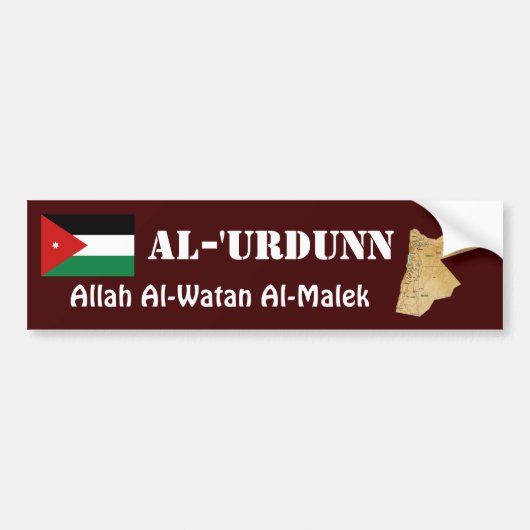 Jordan Flag + Map Bumpersticker (Voorkant)