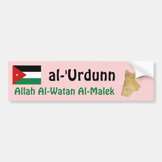 Jordan Flag + Map Bumpersticker (Voorkant)