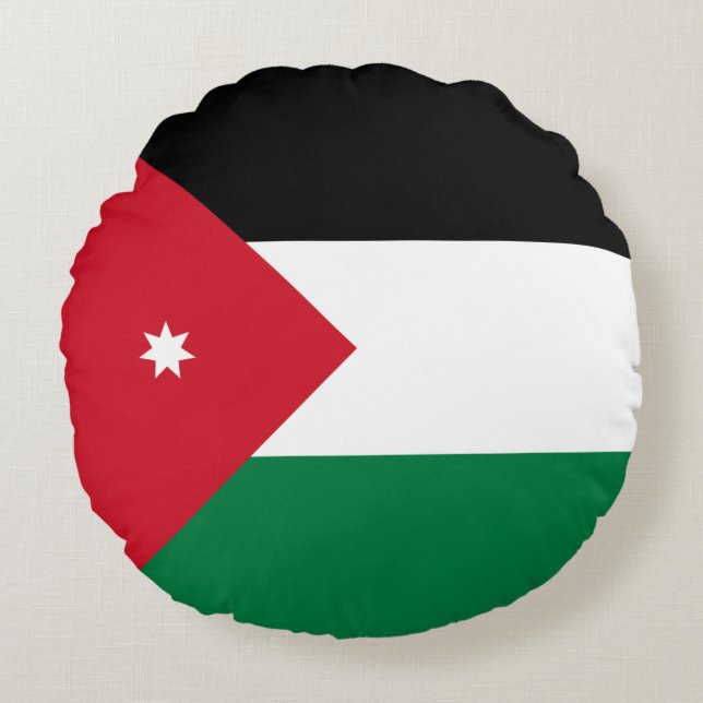 Jordan Flag Rond Kussen (Voorkant)