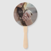 Jordan grijs script monogram elegante bruiloft handwaaier (Achterkant)