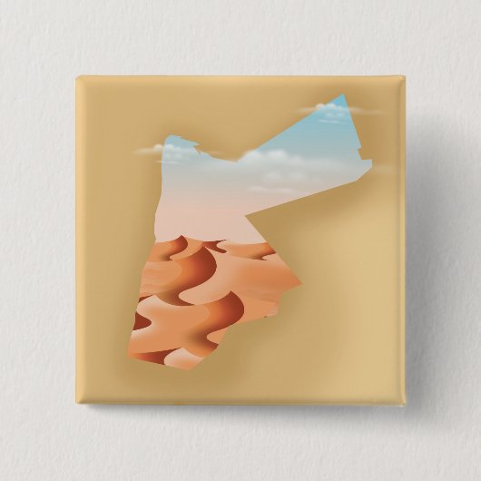 Jordan illustreerde kaartreisposter vierkante button 5,1 cm (Voorkant)