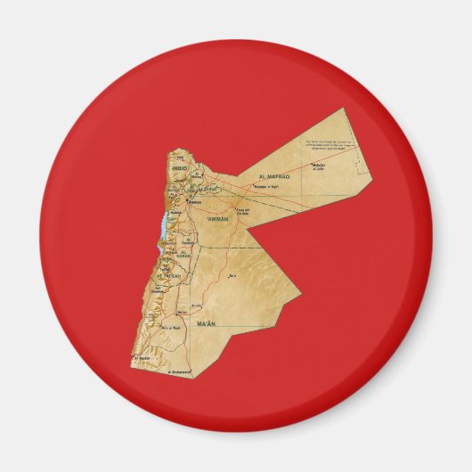 Jordan Kaart Magnet Magneet (Voorkant)