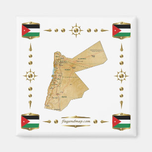 Jordan Map + Flags Magnet Magneet