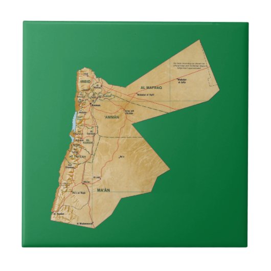 Jordan Map Tile Tegeltje (Voorkant)