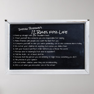 Jordan Peterson's 12 regels voor het leven Motiver Poster