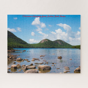Jordan Pond Maine.Kerstgroeten Legpuzzel