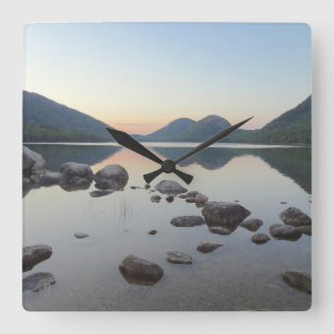 Jordan Pond Maine Wandklok Vierkante Klok