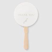 Jordan Soft Sage Script Monogram Elegante bruiloft Handwaaier (Voorkant)