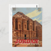 Jordan vakantie Klassieke reisposter. Briefkaart (Voorkant / Achterkant)