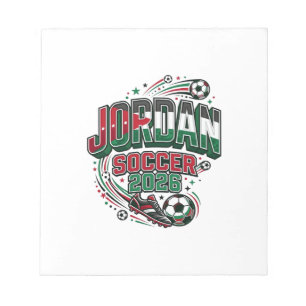 Jordan Voetbal 2026 Voetbal Vet Land Typografie Notitieblok