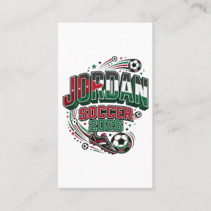 Jordan Voetbal 2026 Voetbal Vet Land Typografie  Visitekaartje