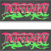 Jordan Vorname Name Graffiti Aufkleber Sticker (Voorkant)