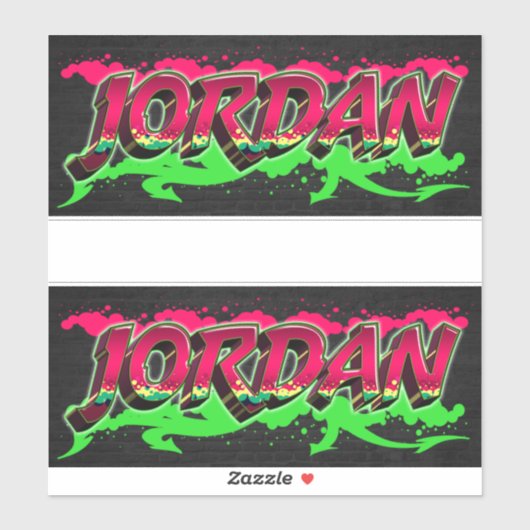 Jordan Vorname Name Graffiti Aufkleber Sticker (Vel)