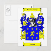 Jordanië (Engels) wapenschild Briefkaart (Voorkant / Achterkant)