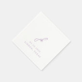 Jordanië Lila Script Monogram Elegante bruiloft Servet (Hoek)