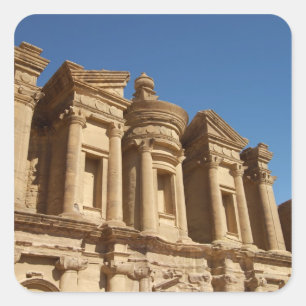 Jordanië, Petra, Het Klooster, Al Deir. 2 Vierkante Sticker