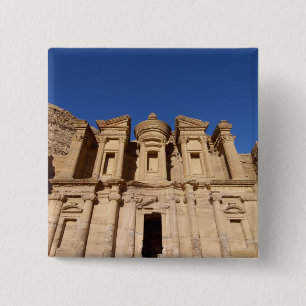 Jordanië, Petra, Het Klooster, Al Deir. Vierkante Button 5,1 Cm