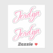 Jordyn Nom décoratif en rose x2 Sticker (Feuille)