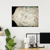 Jorge Aguiar Map - 1492 Poster (Thuiskantoor)