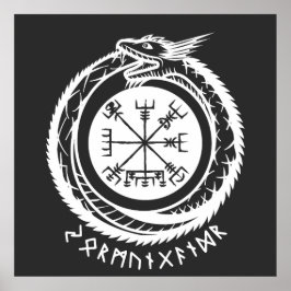 Jormungandr - Noordse rune Poster