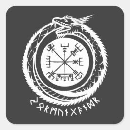 Jormungandr - Noordse rune Vierkante Sticker
