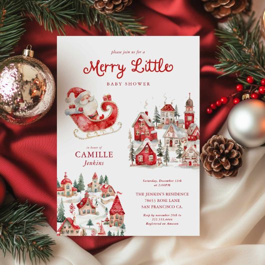 Jory Little Christmas Baby shower Invitation