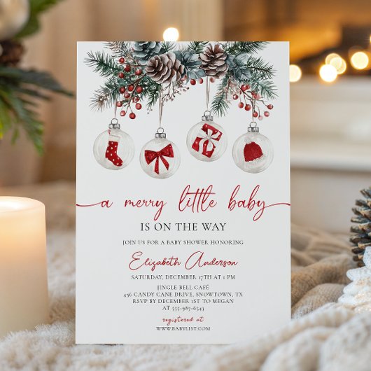 Jory Little Christmas Baby shower Invitation
