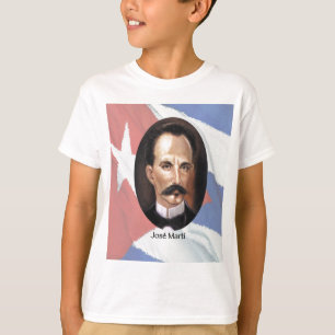 Jose Marti over Cubaanse vlag T-shirt